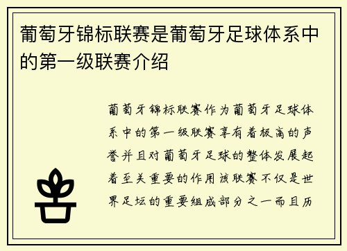 葡萄牙锦标联赛是葡萄牙足球体系中的第一级联赛介绍